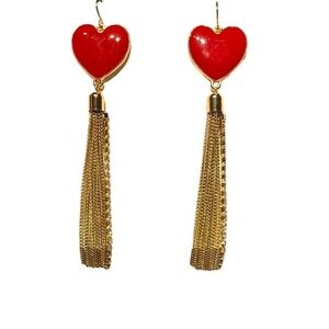 Fringe heart‎ necklace red gold